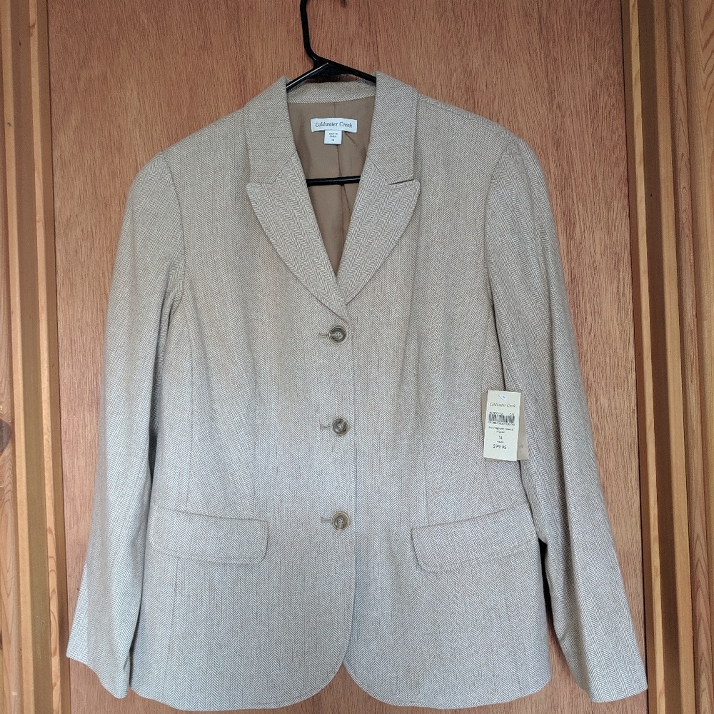 Coldwater Creek herringbone tweed blazer. NWT